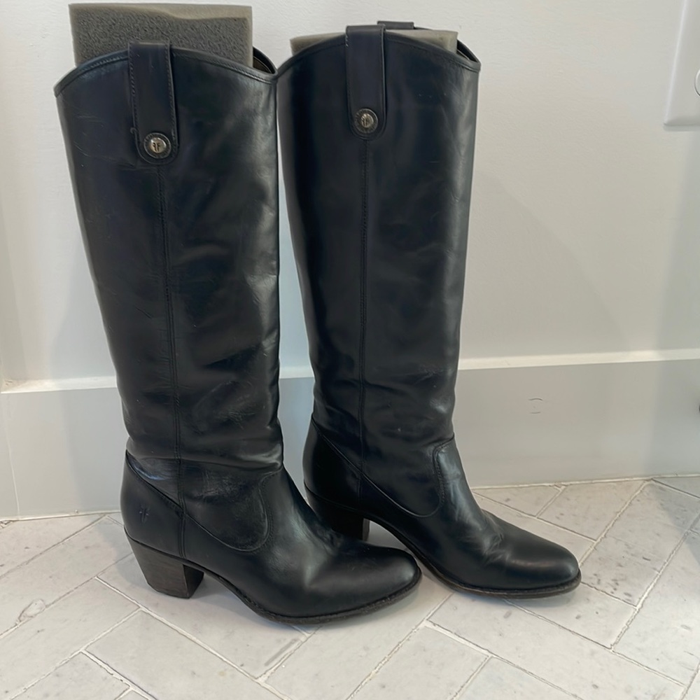 Frye black knee high boots
